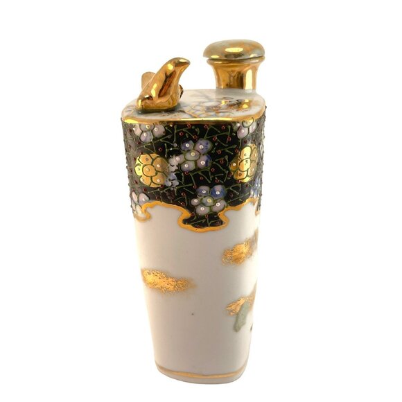 Kutani Ware Antique Tokkuri Sake Bottle Japanese Sake Bottle Bud Vase Singing Go - Picture 9 of 9